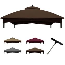JANCANOPY Brown Gazebo Cover Compatible With ABC, Master, B01N413ZYI,B0899HY4YW,B082H8N56R, B09JYL85ZX,B09J8MMG1G, B09J8MZCXD,B0899MN579, B07GBVJJCT, 