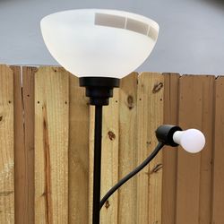 Black Tall Lamp Combo Torchiere