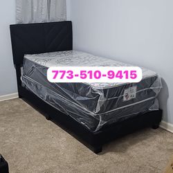 Twin Package Deal! Frame Mattress & Boxspring Included $299 🚨 Ready For Delivery 🚚 