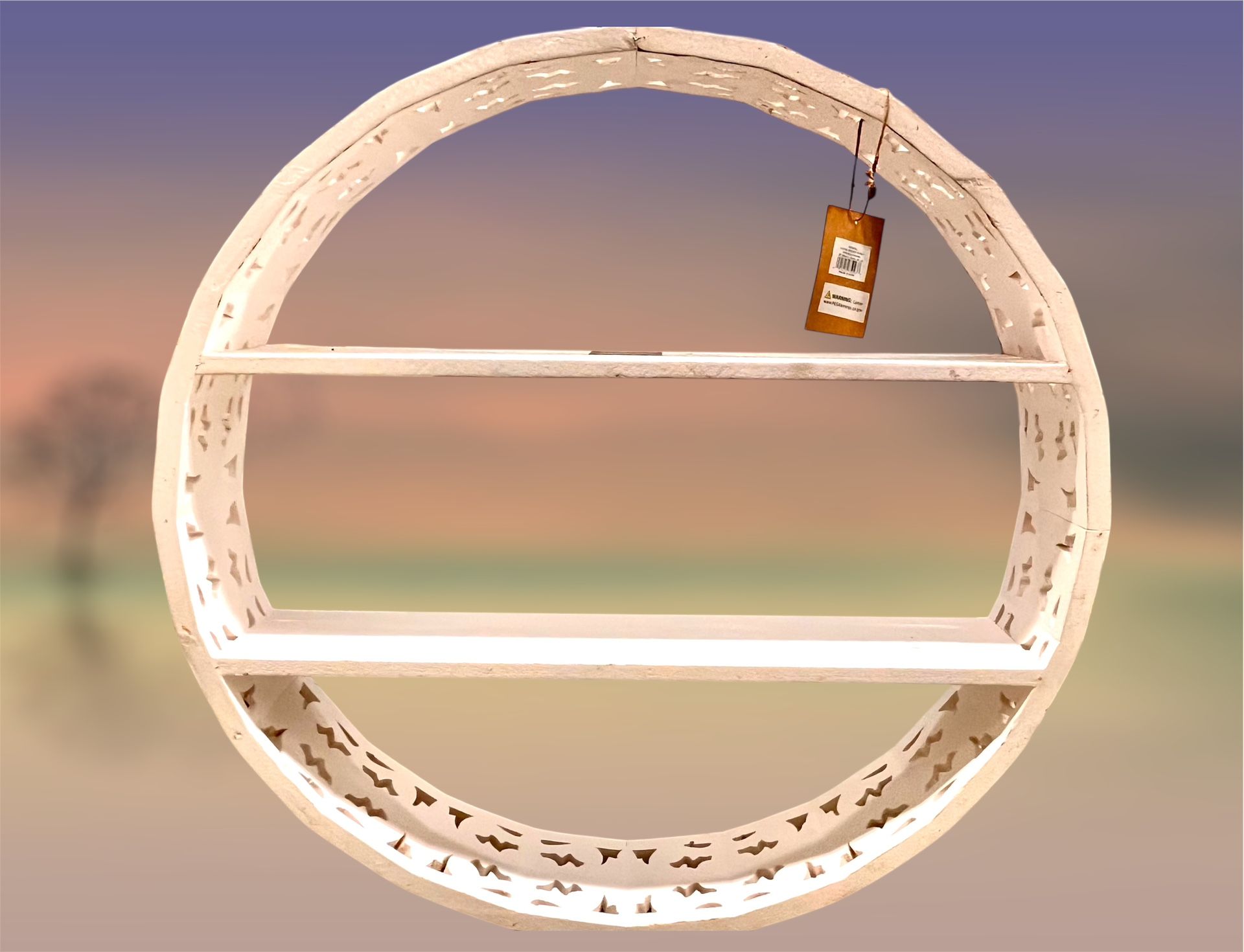 Brand New Round Floating Display Shelf By Habitat