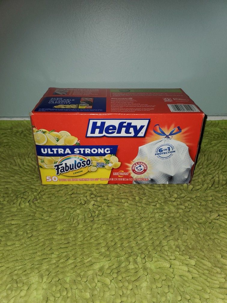 Hefty 50 Trash Bags 13gallons Fabuloso Lemon Scent