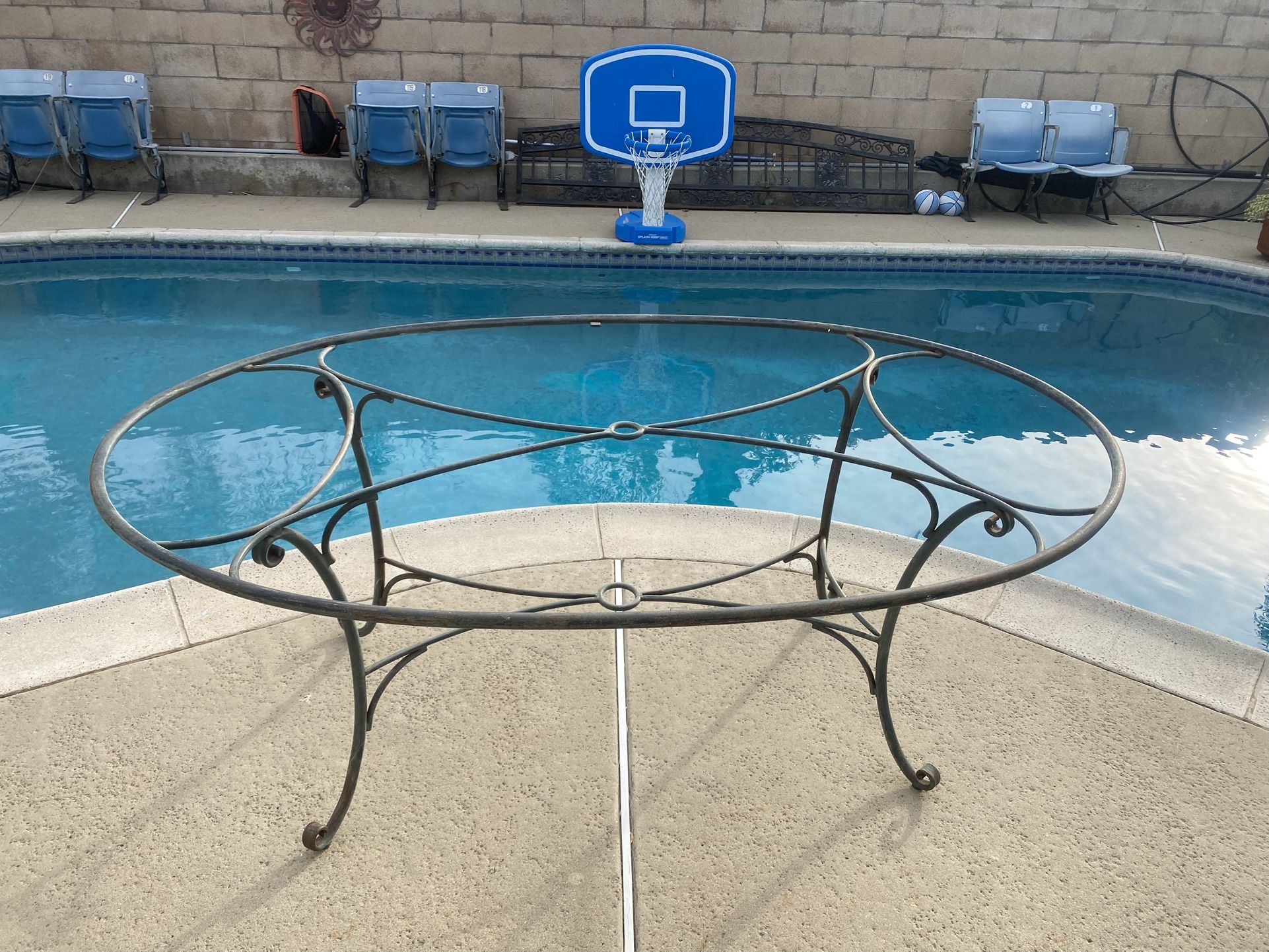 vintage rod iron table frame