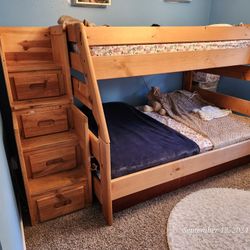 Bunk Bed Twin Over Full With Stairs And Storage 