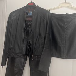 Leather Jacket Skirt, And Pants