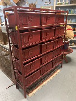 Industrial Kamal 15 Drawer Metal Storage Bin Shelf