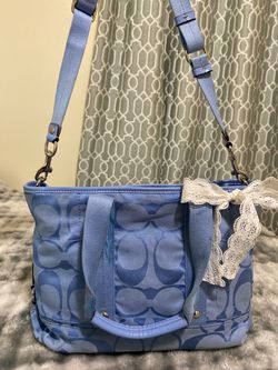2011 Y2K Baby Blue Sateen Coach Tote