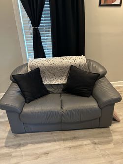 Grey Leather Couch