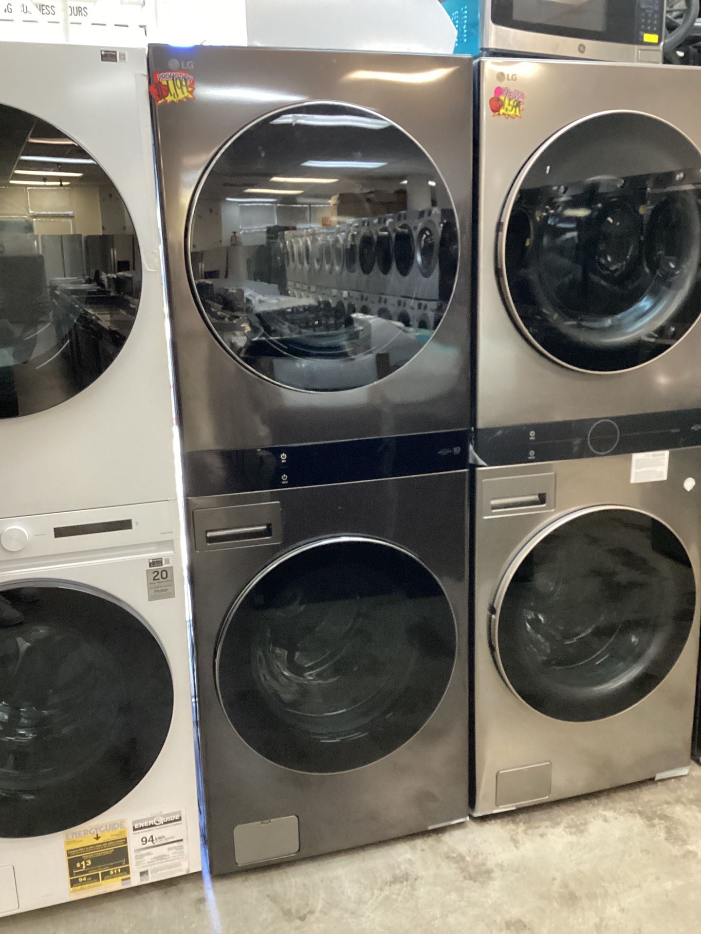 Lg Wash Tower Washer 5.0 Cu Ft And Dryer Gas 7.5 Cu Ft Smart