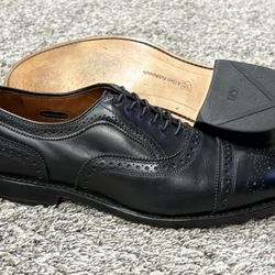 Men's ALLEN EDMONDS 'Strand' Black Leather Oxfords Size US 8.5 - EE 