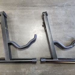 Pair of Portable Guitar Stands – Foldable Steel A-Frame Style, Padded Support