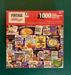 JIGSAW PUZZLE - “VINTAGE SERIES” Kellogg’s Rice Krispies/Snap Crackle & Pop 1000 PIECES - Unassembled In Box