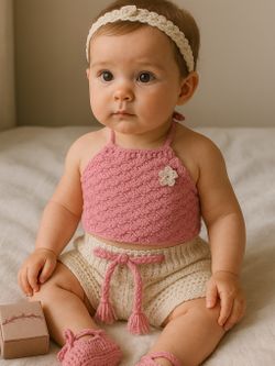 New crochet baby set made from scratch 