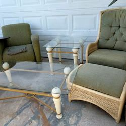 2 Nice Chairs, Ottoman And 1 End Table