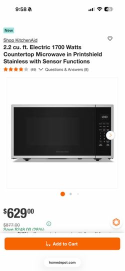 Kitchen aid microwave