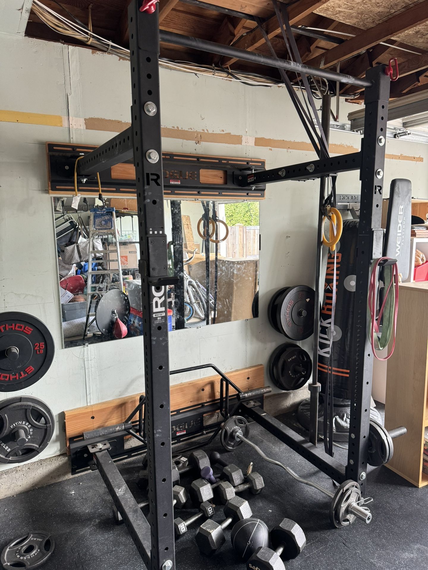 Rogue Gym Folding Rack Plus Accessories