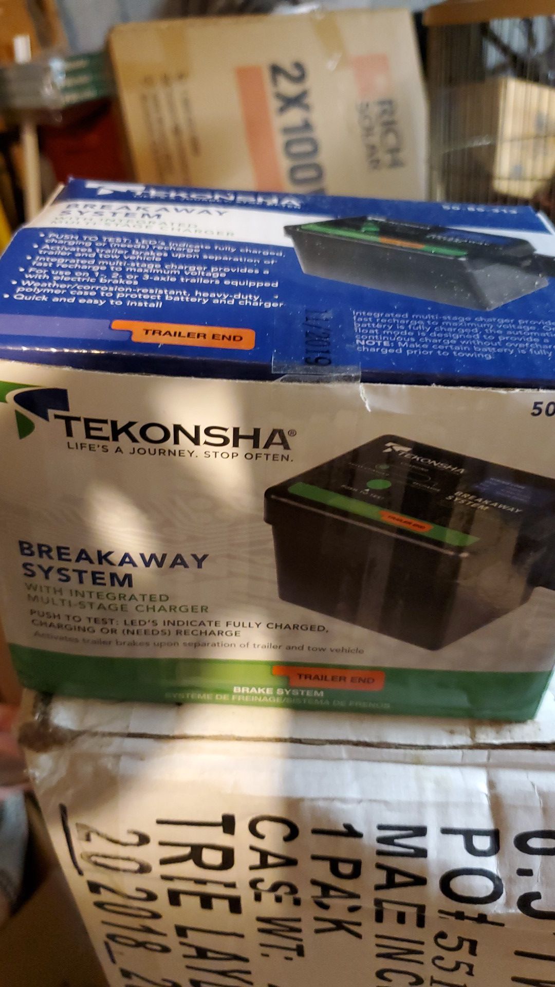 Used tekonsha break away switch for trailer with battery