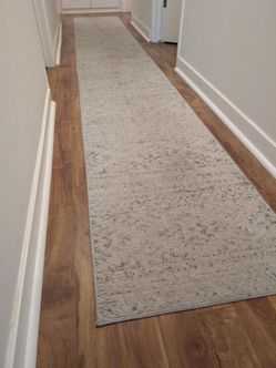 Runner rug 13'x2' white and gray Bohemian