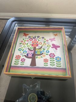 Owl Square Paper Tray Rainbow Colors 