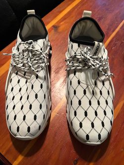 White and Black Patterned Sneakers