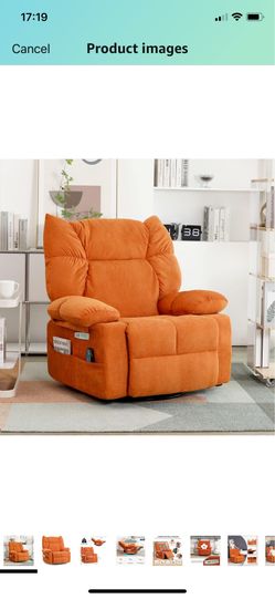 Power Recliner Chair with Massage and Heat, Swivel Rocking Recliner Chairs.