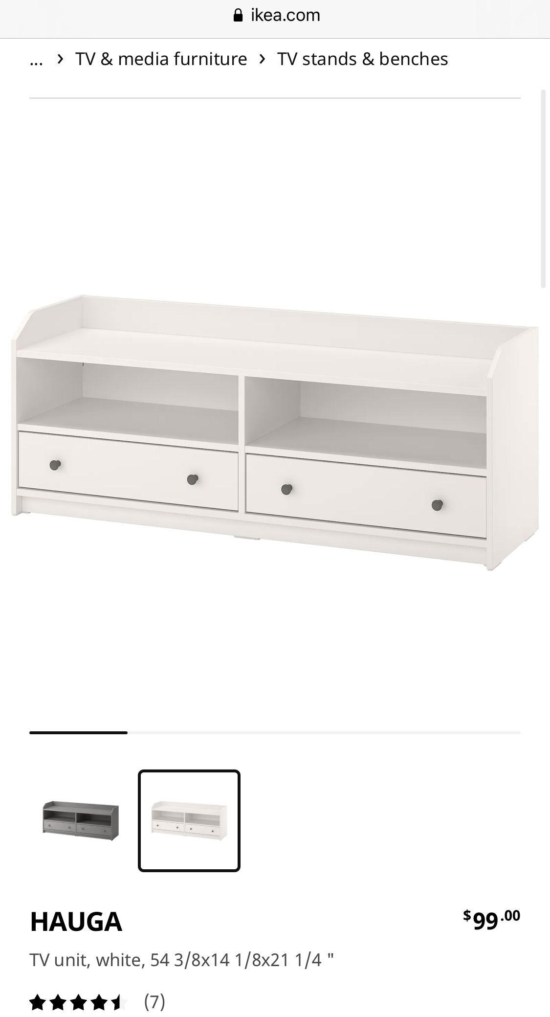 IKEA HAUGA Tv Stand White