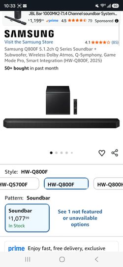 Samsung soundbar Q800F 5.1.2 with Dolby