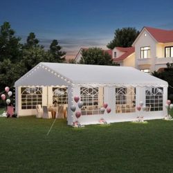 20' x 20' Canopy Party Tent & Carport - Heavy Duty Outdoor Wedding Gazebo with 4 Sand Bags, Event Shelter Canopy for Outdoor Event, Wedding, Birthday 