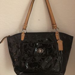 COACH authentic black patent handbag