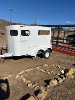 2 HORSE / LIVESTOCK/UTILITY TRAILER ,1 AXLE,FLOOR , LIGHTS & TIRES 👍🏼 NO BACK DOOR ,BILL OF SALE ONLY