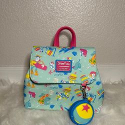 NWT Disney Parks Toy Story Summer Splash Mini Loungefly Backpack & Coin Purse