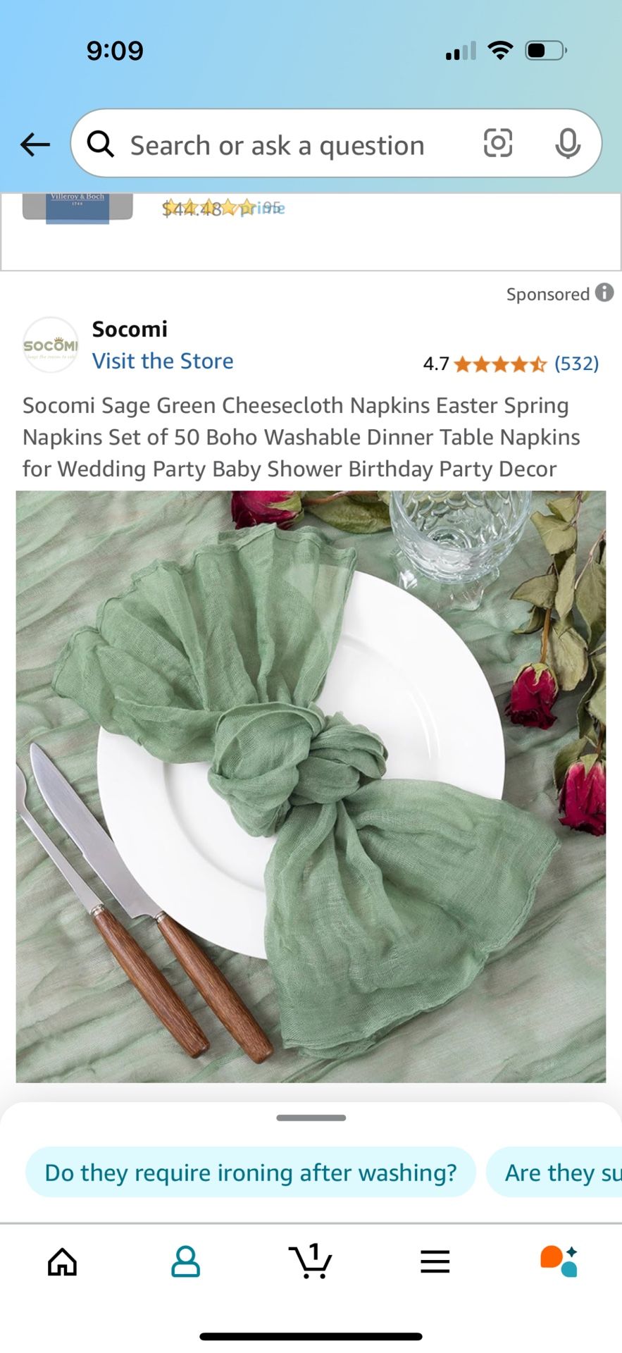 Sage Green Cheesecloth Napkins Easter Spring Napkins Set of 50 Boho Washable Dinner Table Napk