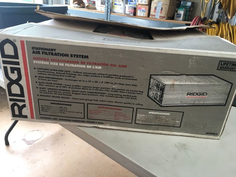 Ridgid air filtration system on sale af3000