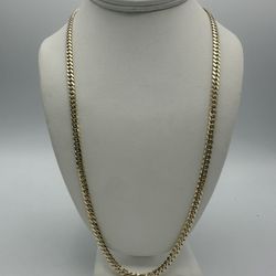 14kt Yellow Gold Solid Cuban Link Chain 24”
