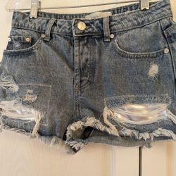 Upcycled Ban-Jara Distressed Button Up Jean Shorts 