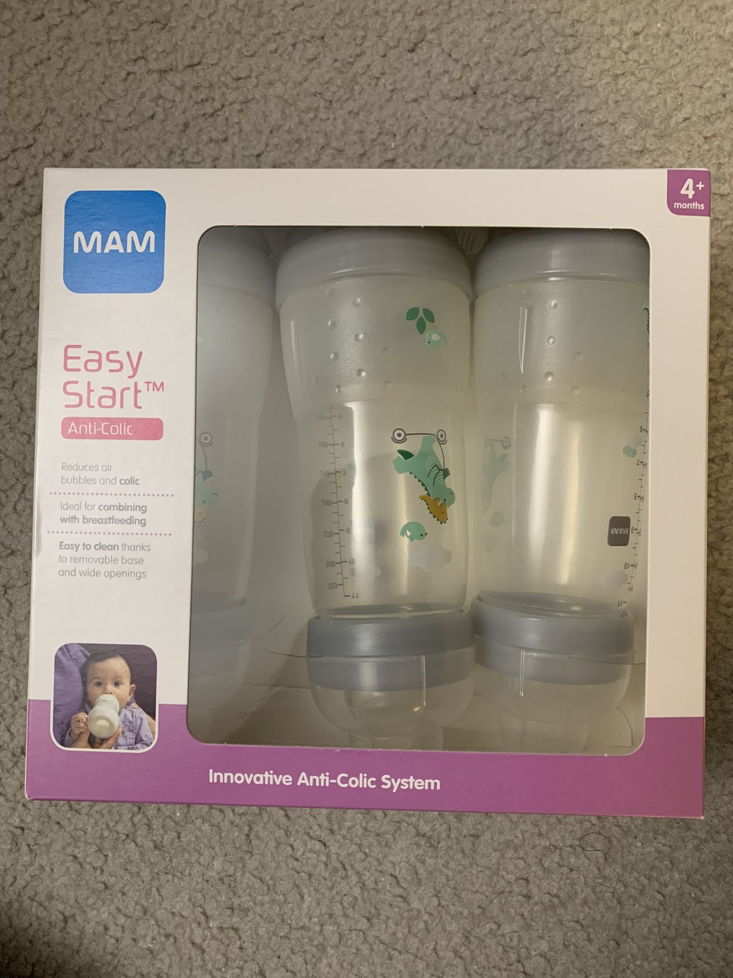 Brand New MAM Anti-Colic Bottles 11oz