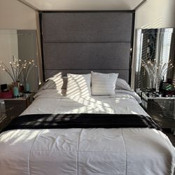 Queen Size Chrome Canopy Bed