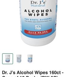 Dr J’s Alcohol Wipes Case Of 12 $20