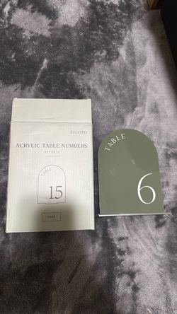 Wedding Table Numbers Sage Green