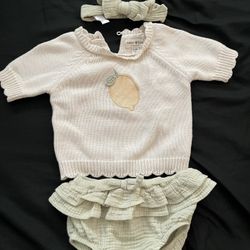 Baby Girl Rabbit Bear ORGANIC Set 6-9 Months 