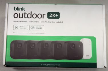 Blink Outdoor 2K+ 5-Camera Security System with Sync Module Core ~ Brand New