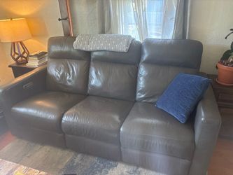 3-Seat Power Reclining Sofa with USB – Dark Gray