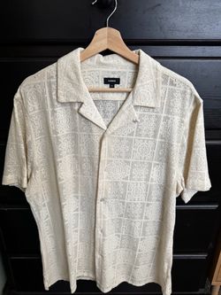 Express men’s crochet lace short sleeve shirt