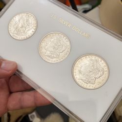 Set Of 3 Uncirculated Morgan Silver Dollars