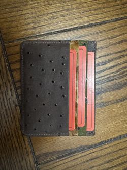 Ostrich Leather Card Wallet