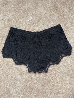 Express Women's Black Crochet Lace Shorts with Tassel Size XS