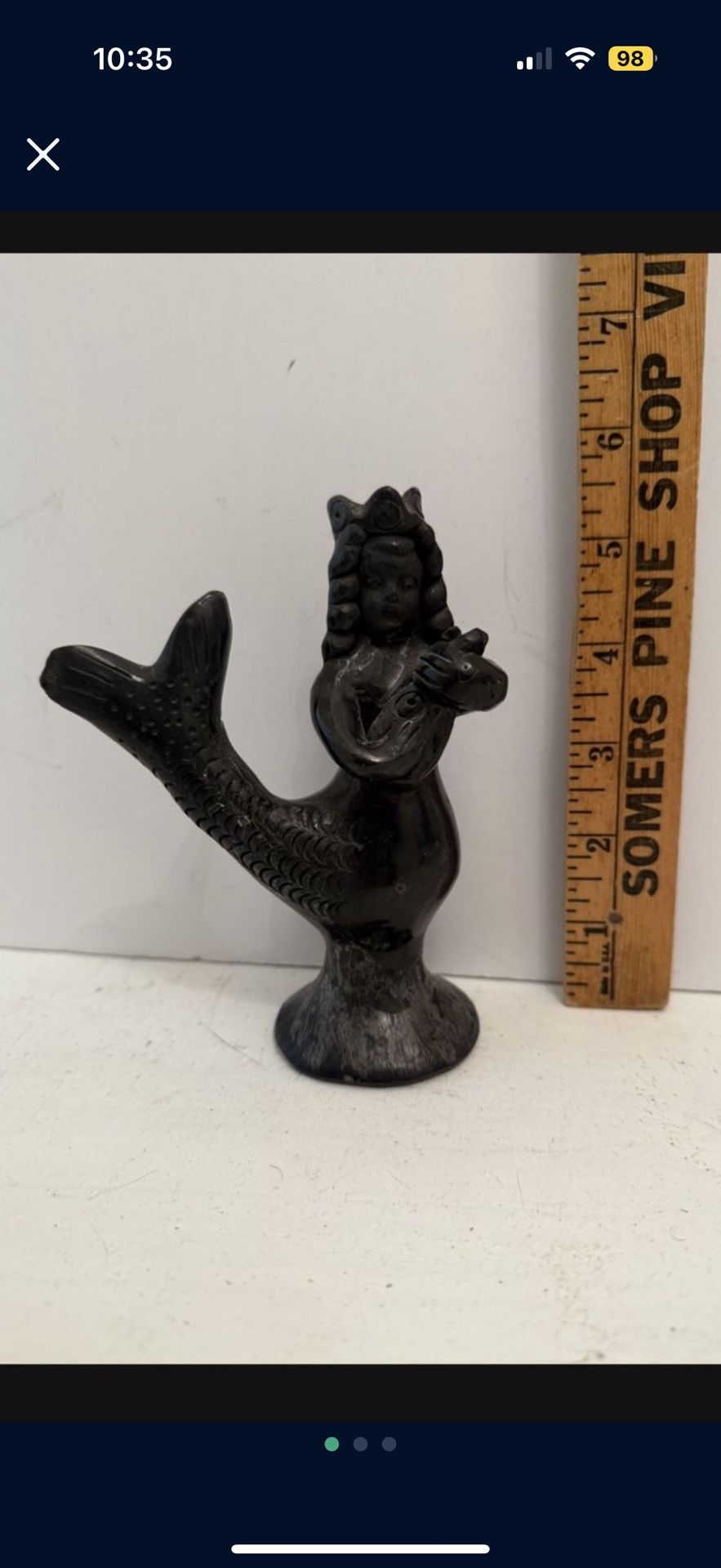 Mexican Black Pottery Mermaid