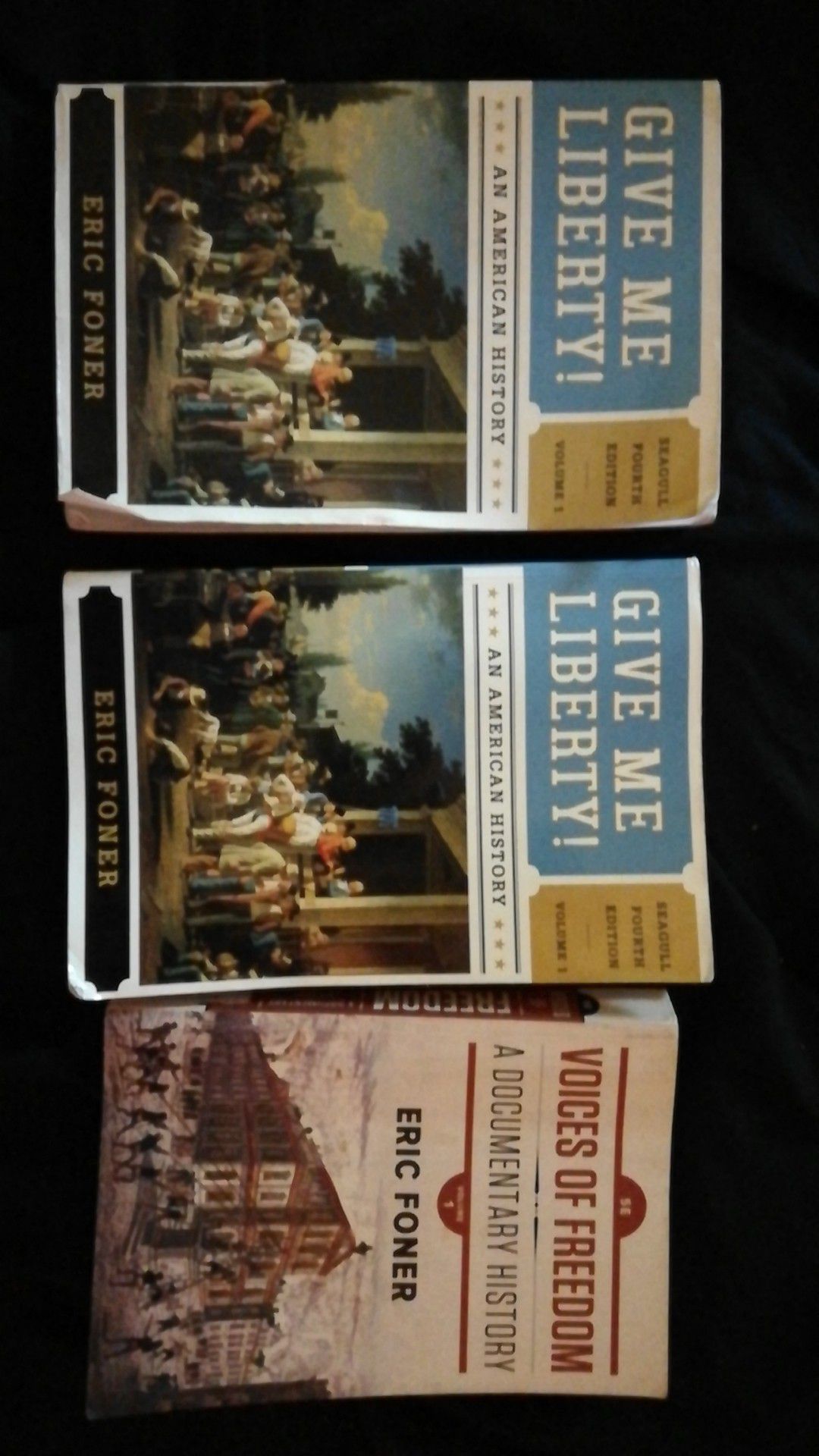 3 textbooks I used for DVC history course