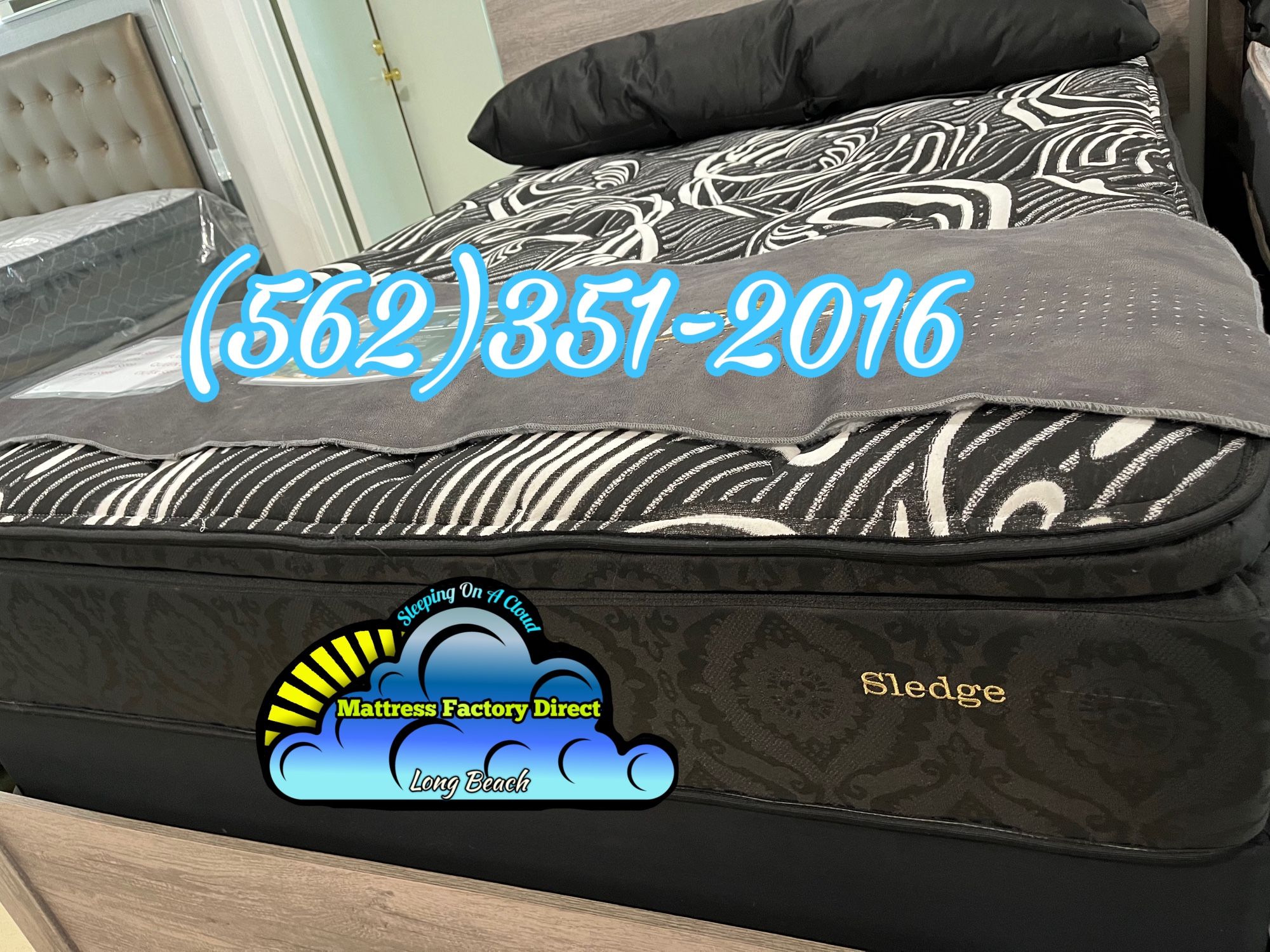 Kingdom Sledge Black Charcoal Pocket Coils Firm Foam Encased Queen Mattress
