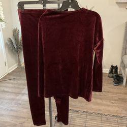 Burgundy Velour Set