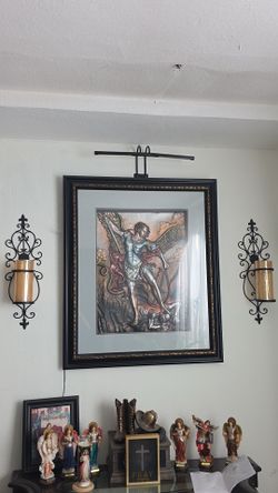 San Miguel Arcanguel frame and sconses